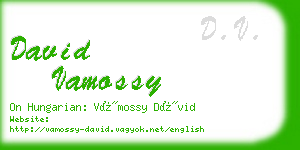 david vamossy business card